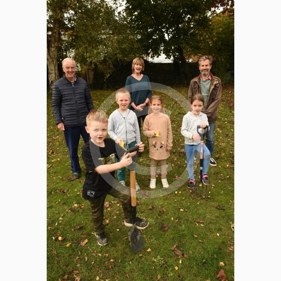 Colleton teacher Caroline Dobson and pupils and volunteers have planted bulbs at the school. The Colleton Primary School, Colleton Drive, TwyfordL-R Bill Hines, Niko Jordinson 6, Isaac Barlow 5, Caroline Dobson, Taylor Fletcher 6, Anya Price 6, Scott Clark