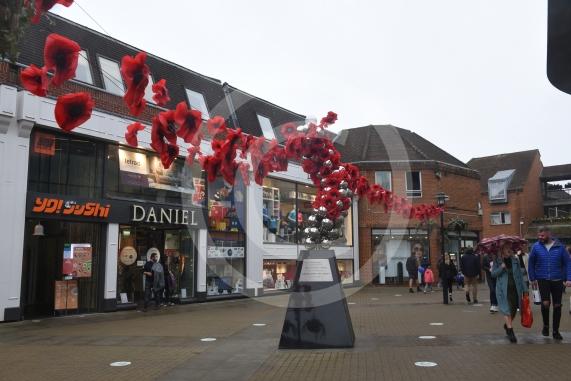 Windsor Yards Shopping Centre, Windsor town centre. Poppy display
