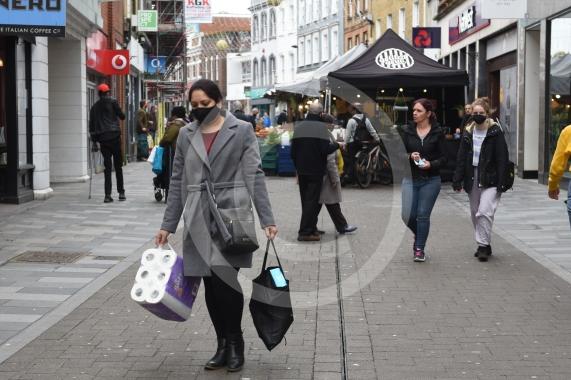 Shots of closed shops and High Street, Maidenhead