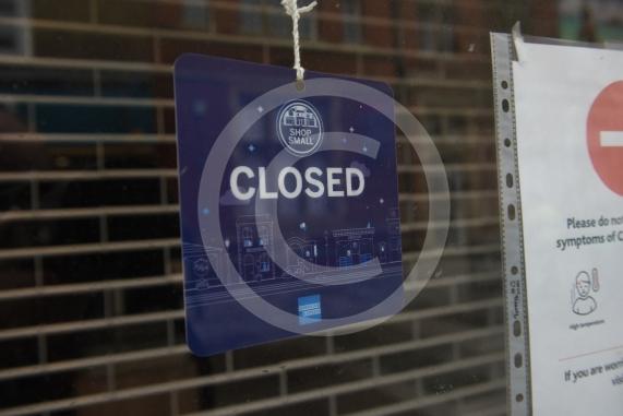 Shots of closed shops and High Street, Maidenhead