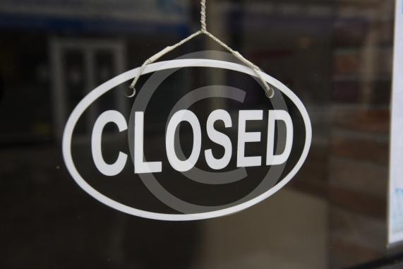 Shots of closed shops and High Street, Maidenhead