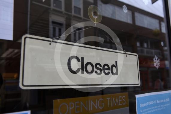 Shots of closed shops and High Street, Maidenhead