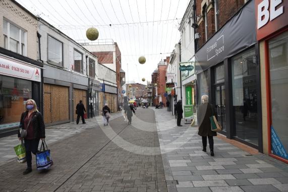 Shots of closed shops and High Street, Maidenhead