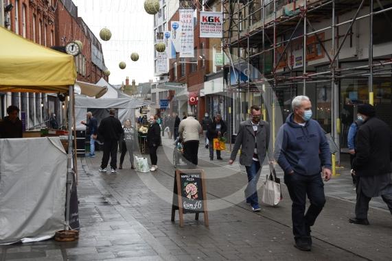 Shots of closed shops and High Street, Maidenhead