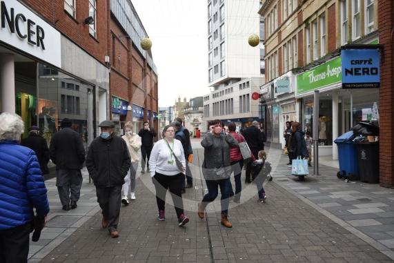 Shots of closed shops and High Street, Maidenhead