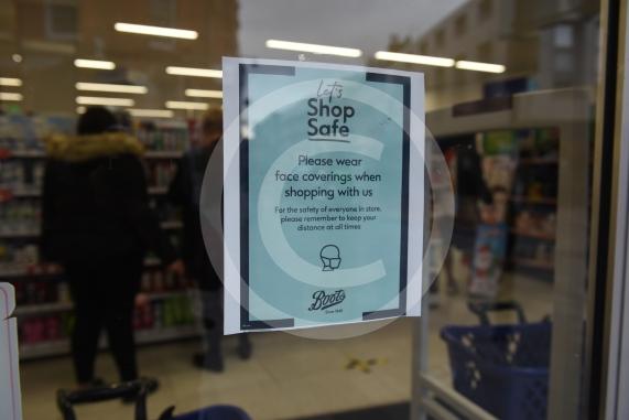 Shots of closed shops and High Street, Maidenhead