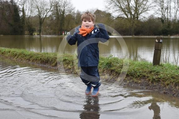 Flooding and closed roads, The Pound, CookhamAxel 5yrs