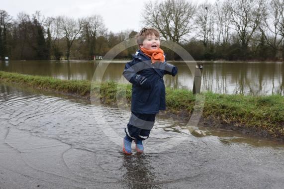 Flooding and closed roads, The Pound, CookhamAxel 5yrs