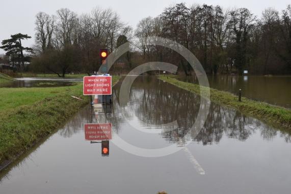 Flooding and closed roads, The Pound, Cookham
