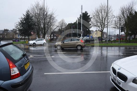 Wellington Street Roundabout, Slough (next to big Sainsburys), traffic can drive through the middle. The Road through the middle of the roundabout is going to be closed to traffic for about a week later in February.