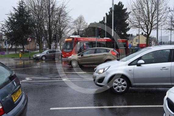 Wellington Street Roundabout, Slough (next to big Sainsburys), traffic can drive through the middle. The Road through the middle of the roundabout is going to be closed to traffic for about a week later in February.