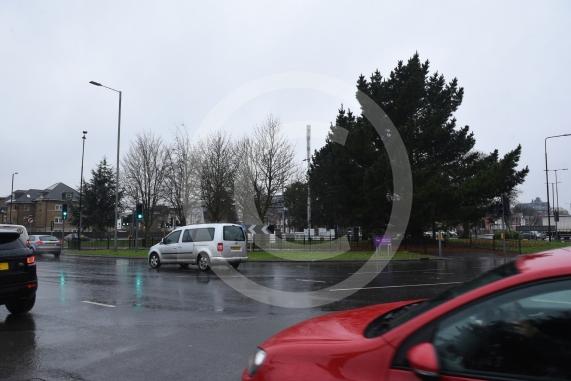 Wellington Street Roundabout, Slough (next to big Sainsburys), traffic can drive through the middle. The Road through the middle of the roundabout is going to be closed to traffic for about a week later in February.