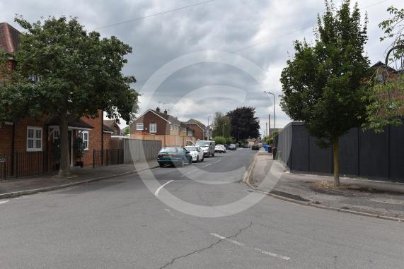 Victoria Road, Eton Wick, Windsor, for public notices at its junction with Princes Close where the road closure is set to be.