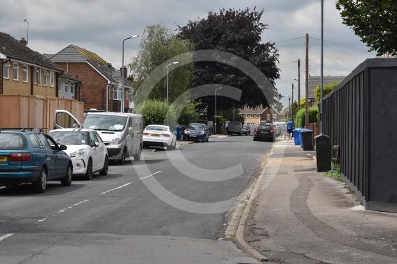 Victoria Road, Eton Wick, Windsor, for public notices at its junction with Princes Close where the road closure is set to be.