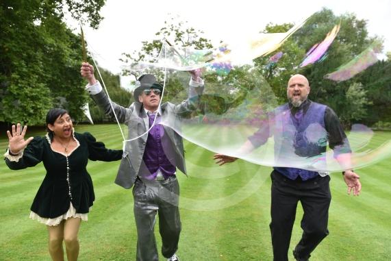 Once Upon a Bus are running a September event Weir Bank, Monkey Island Lane, BrayL-R Arti Sharma-Grey, Matt Grey, Baz Cilia