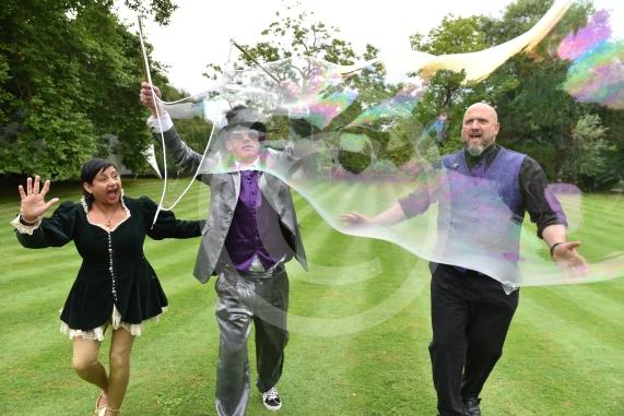 Once Upon a Bus are running a September event Weir Bank, Monkey Island Lane, BrayL-R Arti Sharma-Grey, Matt Grey, Baz Cilia