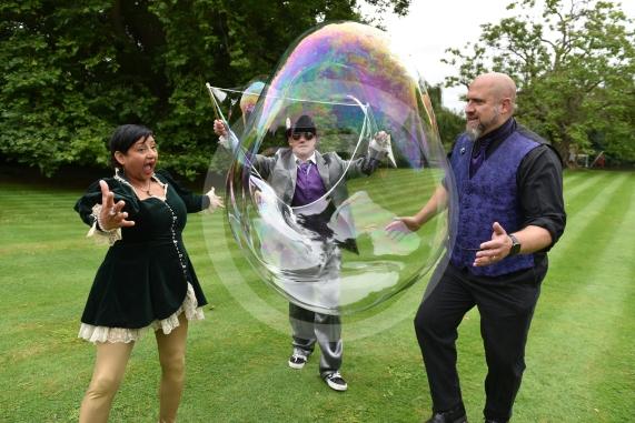 Once Upon a Bus are running a September event Weir Bank, Monkey Island Lane, BrayL-R Arti Sharma-Grey, Matt Grey, Baz Cilia