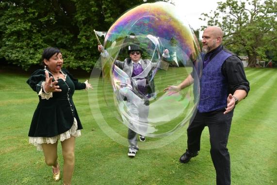 Once Upon a Bus are running a September event Weir Bank, Monkey Island Lane, BrayL-R Arti Sharma-Grey, Matt Grey, Baz Cilia