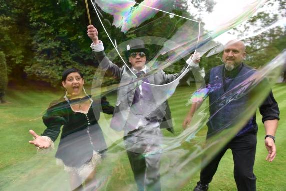 Once Upon a Bus are running a September event Weir Bank, Monkey Island Lane, BrayL-R Arti Sharma-Grey, Matt Grey, Baz Cilia