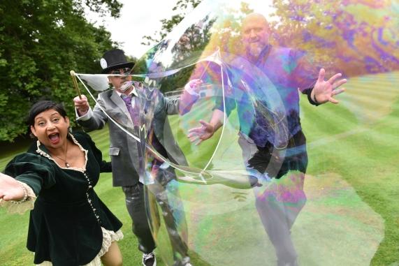 Once Upon a Bus are running a September event Weir Bank, Monkey Island Lane, BrayL-R Arti Sharma-Grey, Matt Grey, Baz Cilia