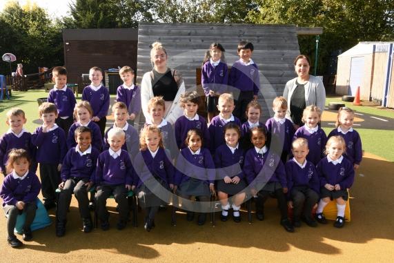 Reception Class.LtoR Teaching Assistant Alice Taylor and Class Teacher Mrs Rav Atwal.St Peter's C of E Primary School,Burnham.