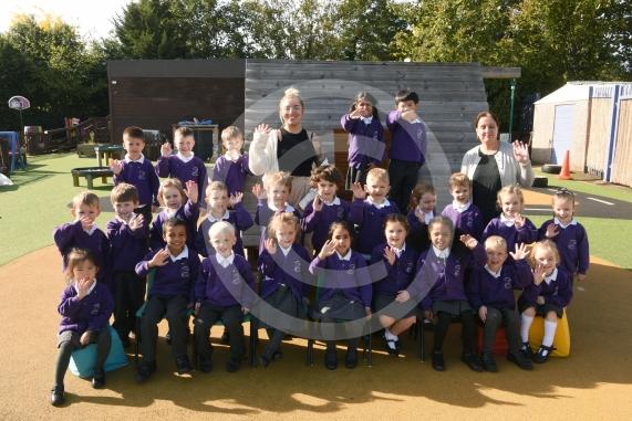 Reception Class.LtoR Teaching Assistant Alice Taylor and Class Teacher Mrs Rav Atwal.St Peter's C of E Primary School,Burnham.