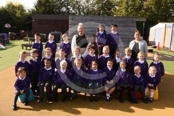 Reception Class.LtoR Teaching Assistant Alice Taylor and Class Teacher Mrs Rav Atwal.St Peter's C of E Primary School,Burnham.