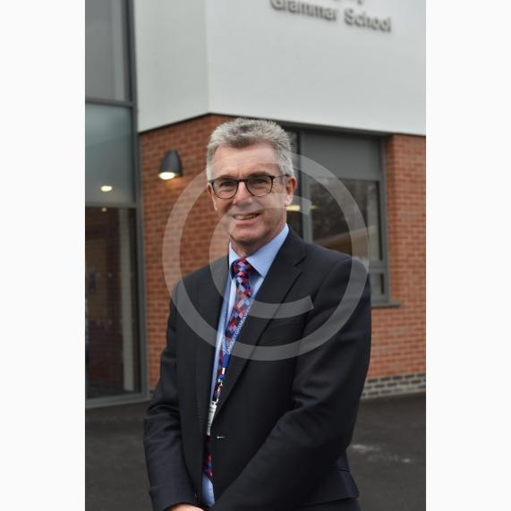 Langley Grammar School in their new building. They have been given an &lsquo;outstanding&rsquo; rating by Ofsted. Reddington Drive, LangleyHeadteacher John Constable