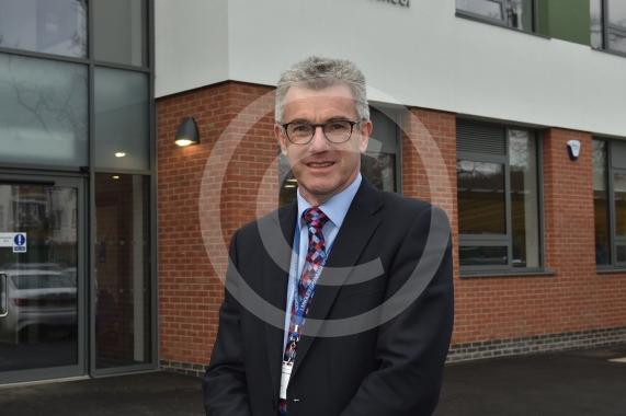 Langley Grammar School in their new building. They have been given an &lsquo;outstanding&rsquo; rating by Ofsted. Reddington Drive, LangleyHeadteacher John Constable