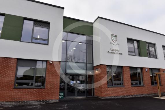 Langley Grammar School in their new building. They have been given an &lsquo;outstanding&rsquo; rating by Ofsted. Reddington Drive, Langley