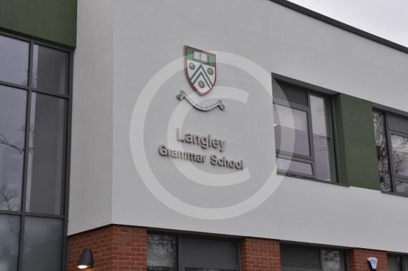 Langley Grammar School in their new building. They have been given an &lsquo;outstanding&rsquo; rating by Ofsted. Reddington Drive, Langley