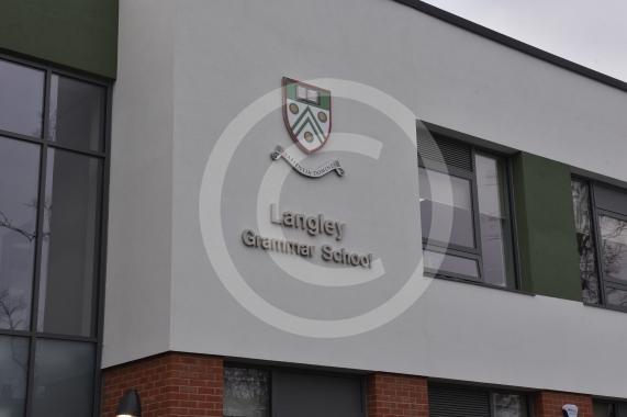 Langley Grammar School in their new building. They have been given an &lsquo;outstanding&rsquo; rating by Ofsted. Reddington Drive, Langley