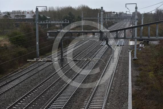 Trains on railway line, Breadcroft Lane, MaidenheadTrain, Railway