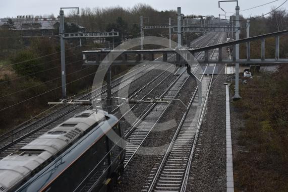 Trains on railway line, Breadcroft Lane, MaidenheadTrain, Railway