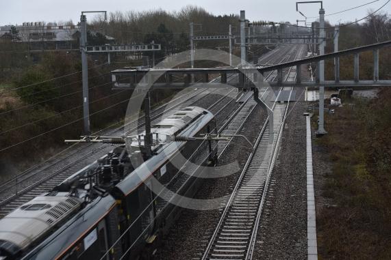 Trains on railway line, Breadcroft Lane, MaidenheadTrain, Railway