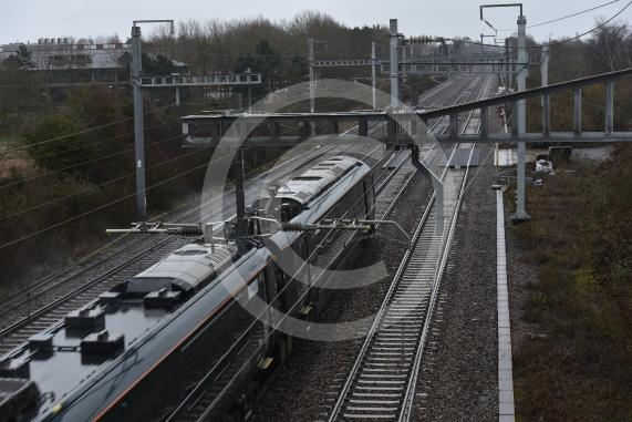 Trains on railway line, Breadcroft Lane, MaidenheadTrain, Railway