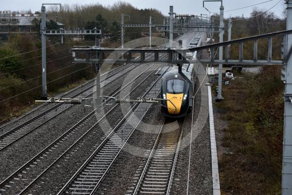 Trains on railway line, Breadcroft Lane, MaidenheadTrain, Railway