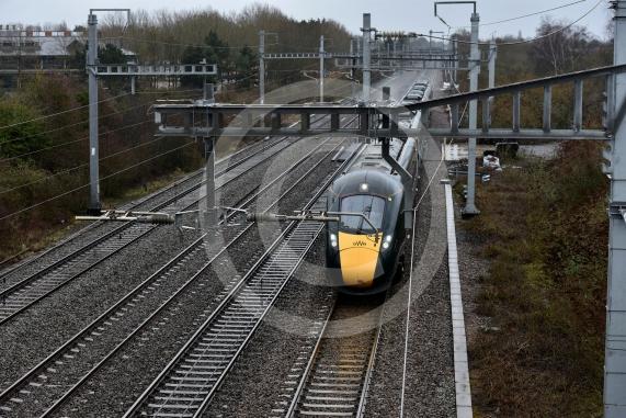 Trains on railway line, Breadcroft Lane, MaidenheadTrain, Railway