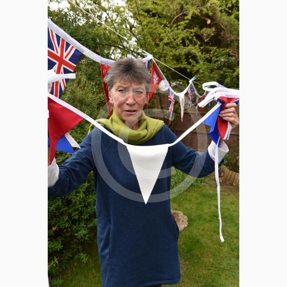 Valerie Thorn - seamstress/knitter/maker who started the call to action in Twyford to bring the community together to create red, white and blue bunting for the Platinum Jubilee.Melissa 