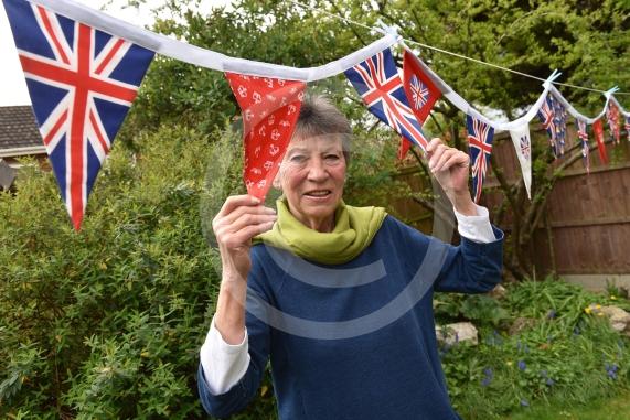 Valerie Thorn - seamstress/knitter/maker who started the call to action in Twyford to bring the community together to create red, white and blue bunting for the Platinum Jubilee.Melissa 