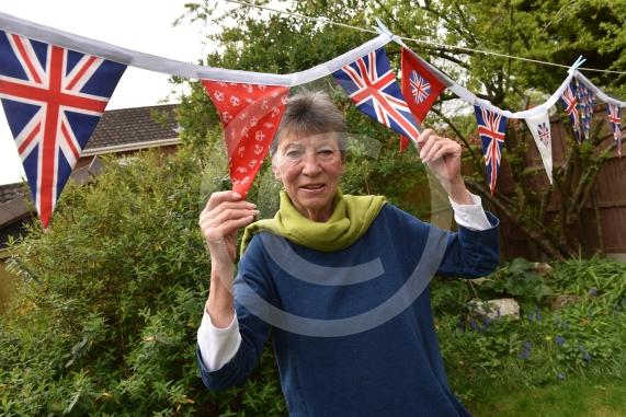Valerie Thorn - seamstress/knitter/maker who started the call to action in Twyford to bring the community together to create red, white and blue bunting for the Platinum Jubilee.Melissa 