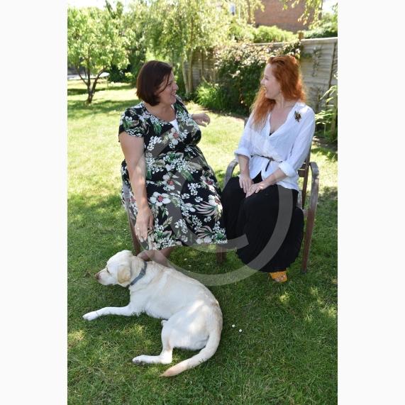 Ukrainian refugee story. Millie Rust-Clarke and Aliona Borysenko. Millie took Aliona in and she was one of the first refugees to arrive from Ukraine into Maidenhead. with Winnie