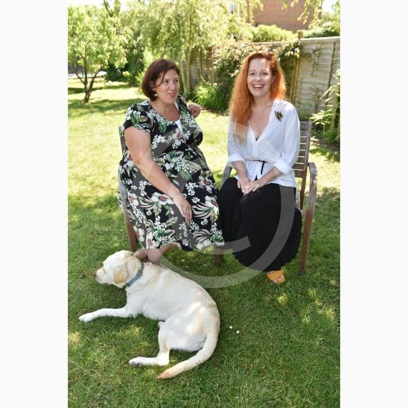 Ukrainian refugee story. Millie Rust-Clarke and Aliona Borysenko. Millie took Aliona in and she was one of the first refugees to arrive from Ukraine into Maidenhead. with Winnie