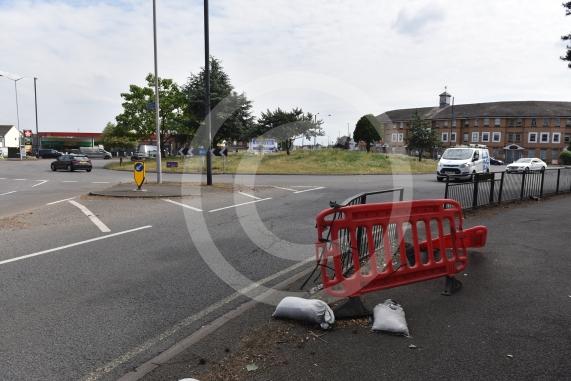 Roundabout at junction of Farnham Rd and Cumberland Avenue, Slough