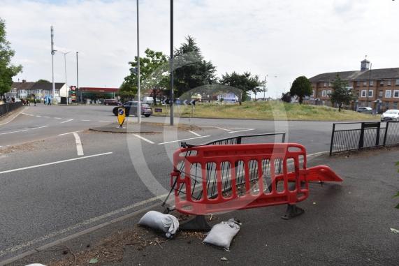 Roundabout at junction of Farnham Rd and Cumberland Avenue, Slough
