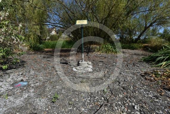 Cippenham Village Pond and Rose Garden, Lower Cippenham Lane, SL1 5DN. Cippenham Village Pond has completely dried up.