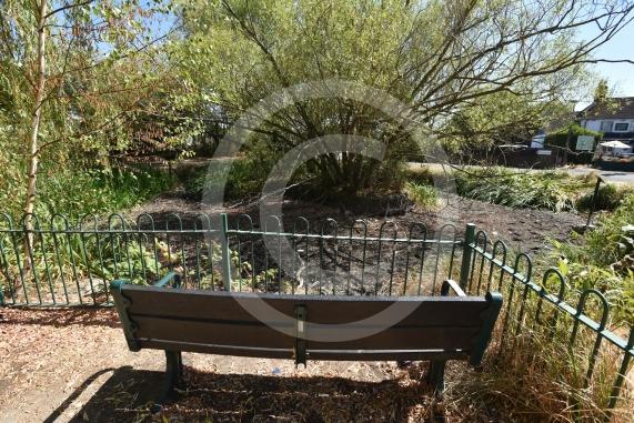 Cippenham Village Pond and Rose Garden, Lower Cippenham Lane, SL1 5DN. Cippenham Village Pond has completely dried up.