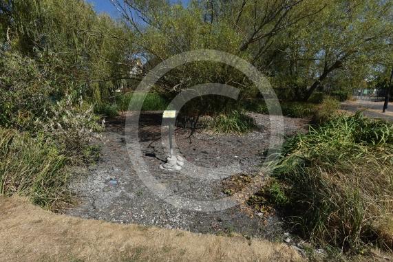 Cippenham Village Pond and Rose Garden, Lower Cippenham Lane, SL1 5DN. Cippenham Village Pond has completely dried up.