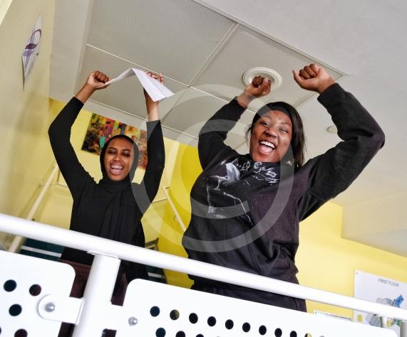 A Level Results Day 18/8/22 Pics: Mike Swift - Beechwood School - Maryan Ali and Rachel Annan.