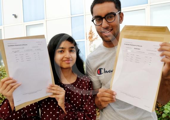 A Level Results Day 18/8/22 Pics: Mike Swift - Herschel Gmmr - Humda Navin 3A* with Mohammed Hassan A* A B